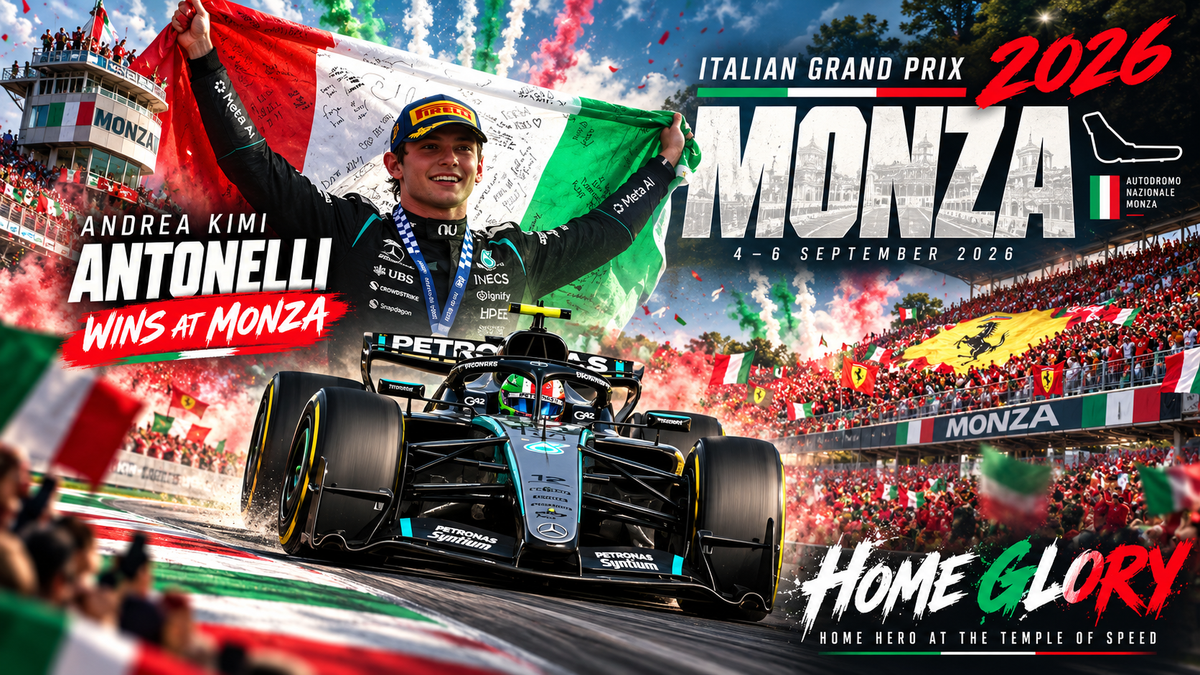 Grand Prix van Italië 2026; Antonelli schrijft geschiedenis met sensationele thuiszege op Monza